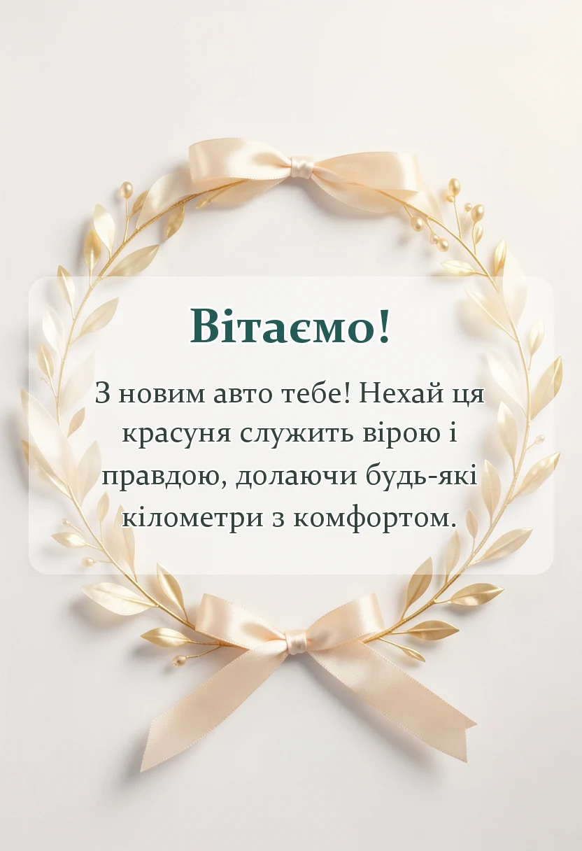 листівка з побажанням - привітання з покупкою машини в прозі