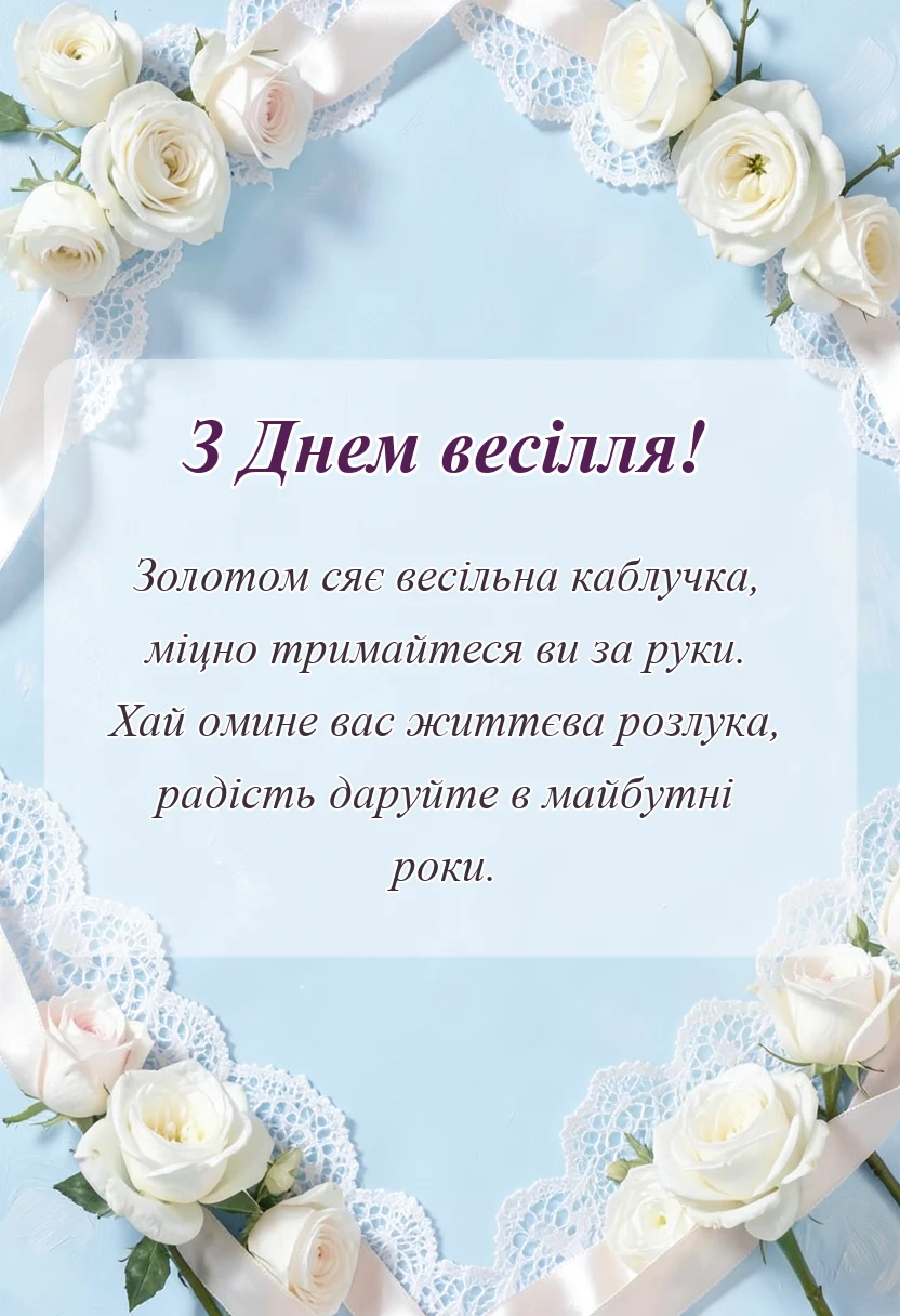 листівка з побажанням - гарний тост на весілля