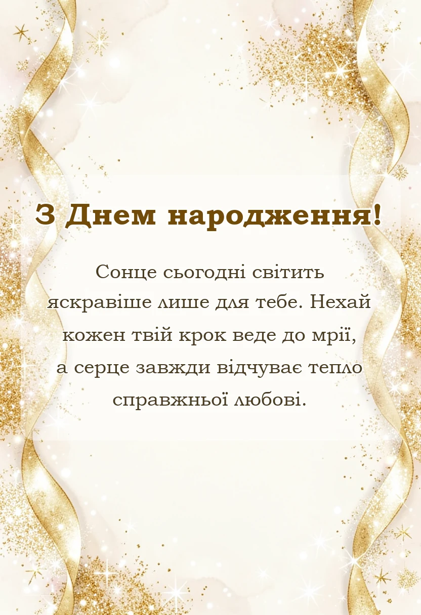 красива листівка: короткі привітання з днем народження своїми словами картинки