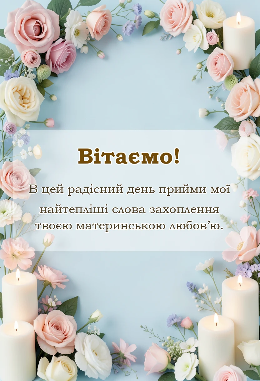 листівка з побажанням - побажання мамі в день народження доньки