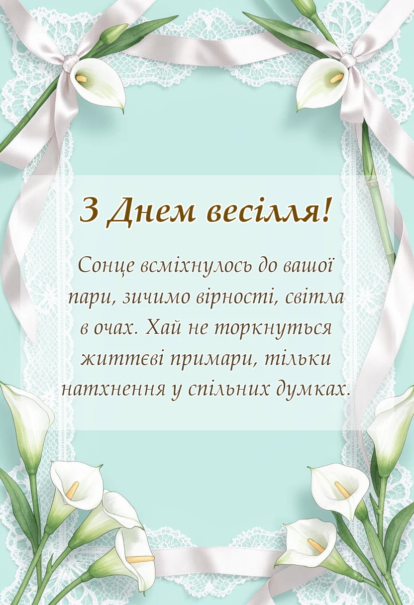 унікальна листівка - гарний тост на весілля