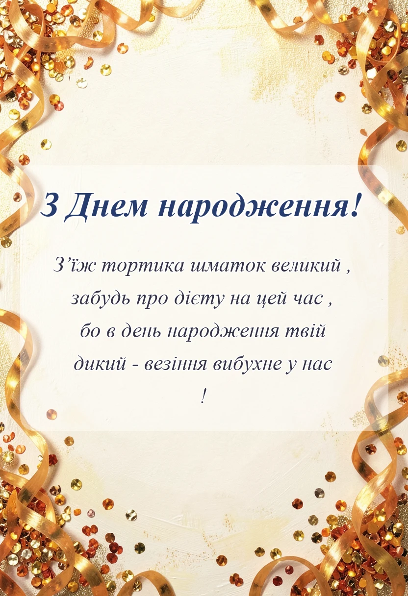 красива листівка: короткі смішні привітання з днем народження