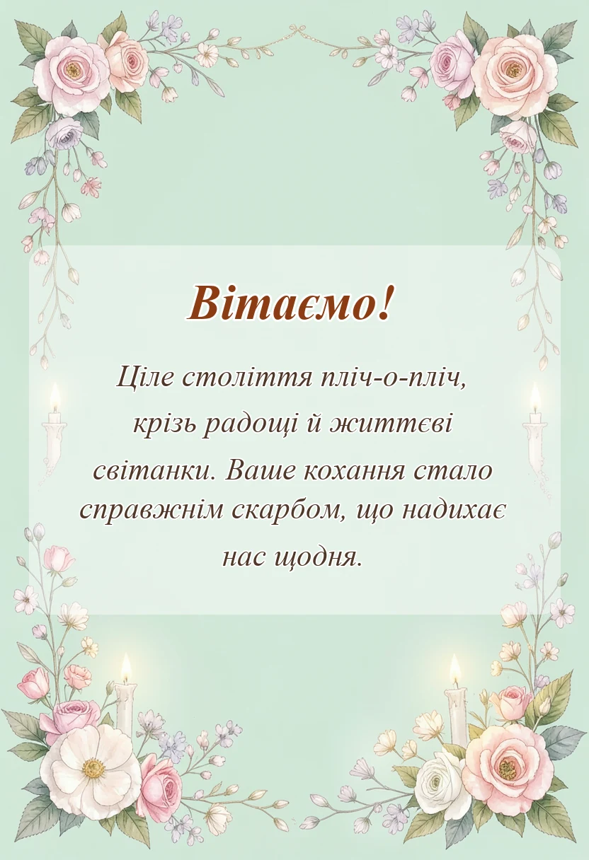 красива листівка: картинки з сто років весілля