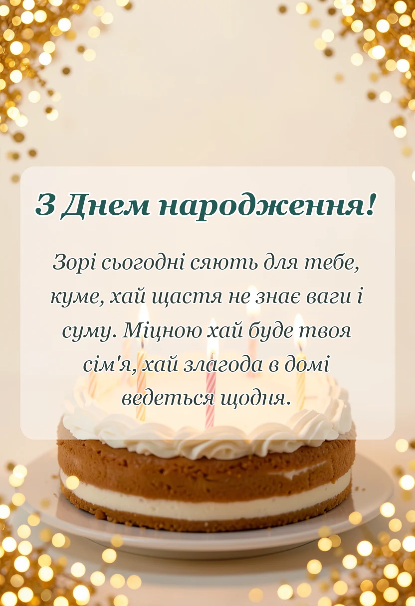 вітальна листівка - привітання з днем народження куму