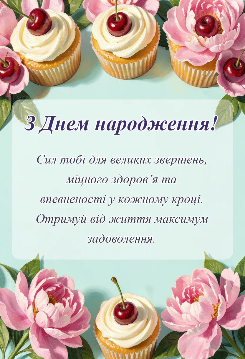 унікальна листівка - привітання з днем народження українською