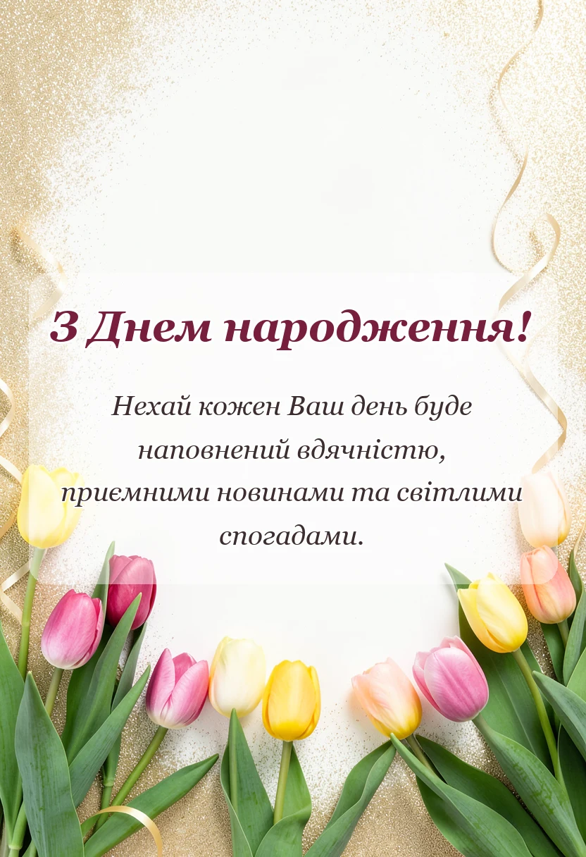 вітальна листівка - побажання жінці у віці