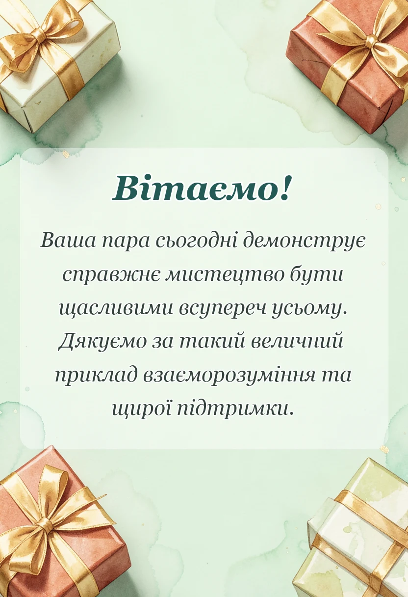 унікальна листівка - привітання з сто років весілля своїми словами