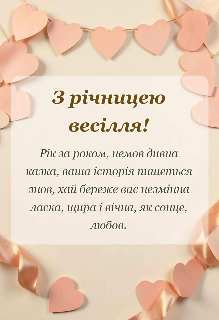 листівка з побажанням - річниці весілля назви традиції