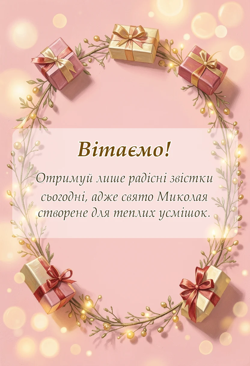 вітальна листівка - привітання з днем святого миколая проза