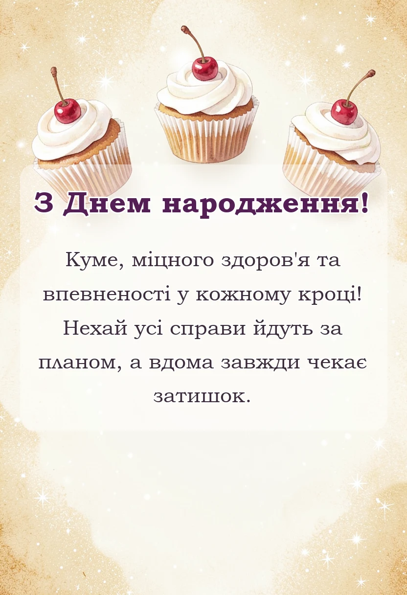вітальна листівка - привітання з днем народження куму