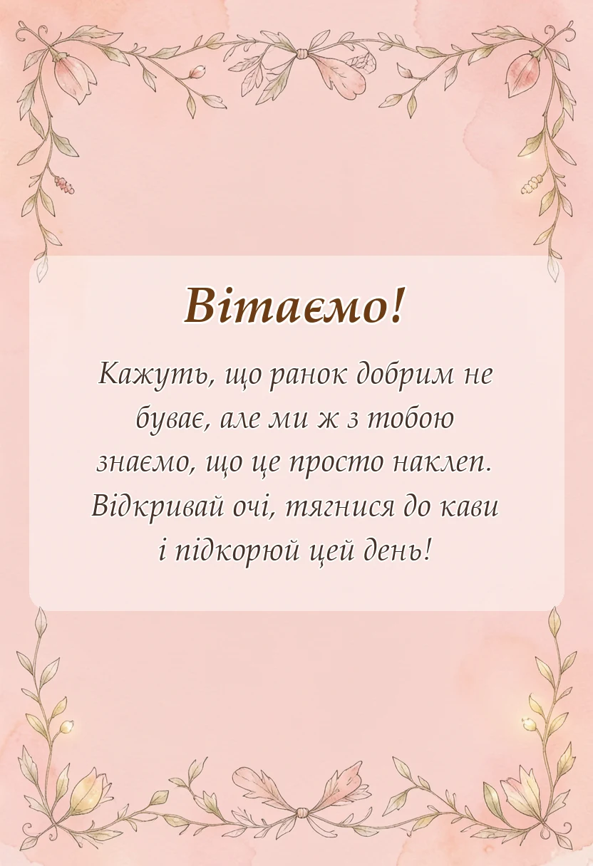красива листівка: картинки доброго ранку