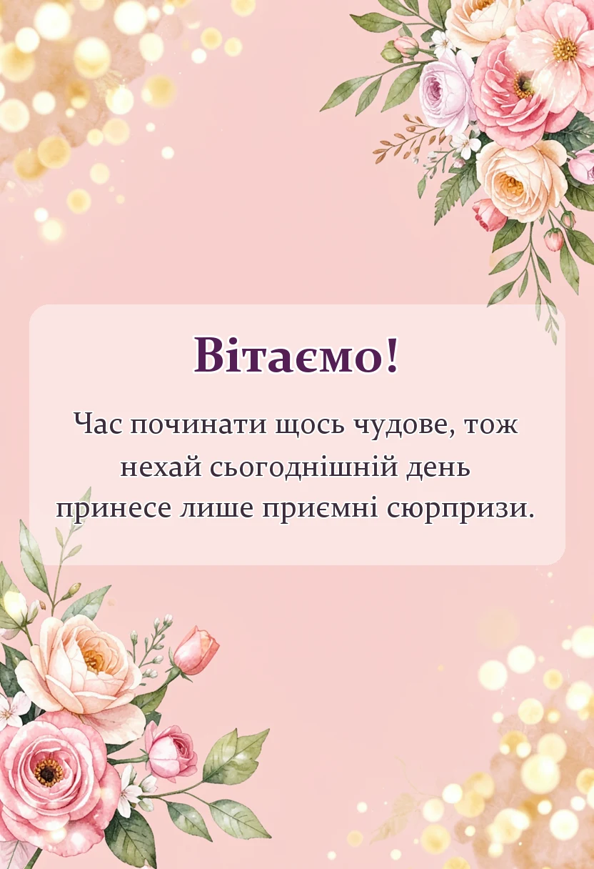 унікальна листівка - побажання доброго ранку