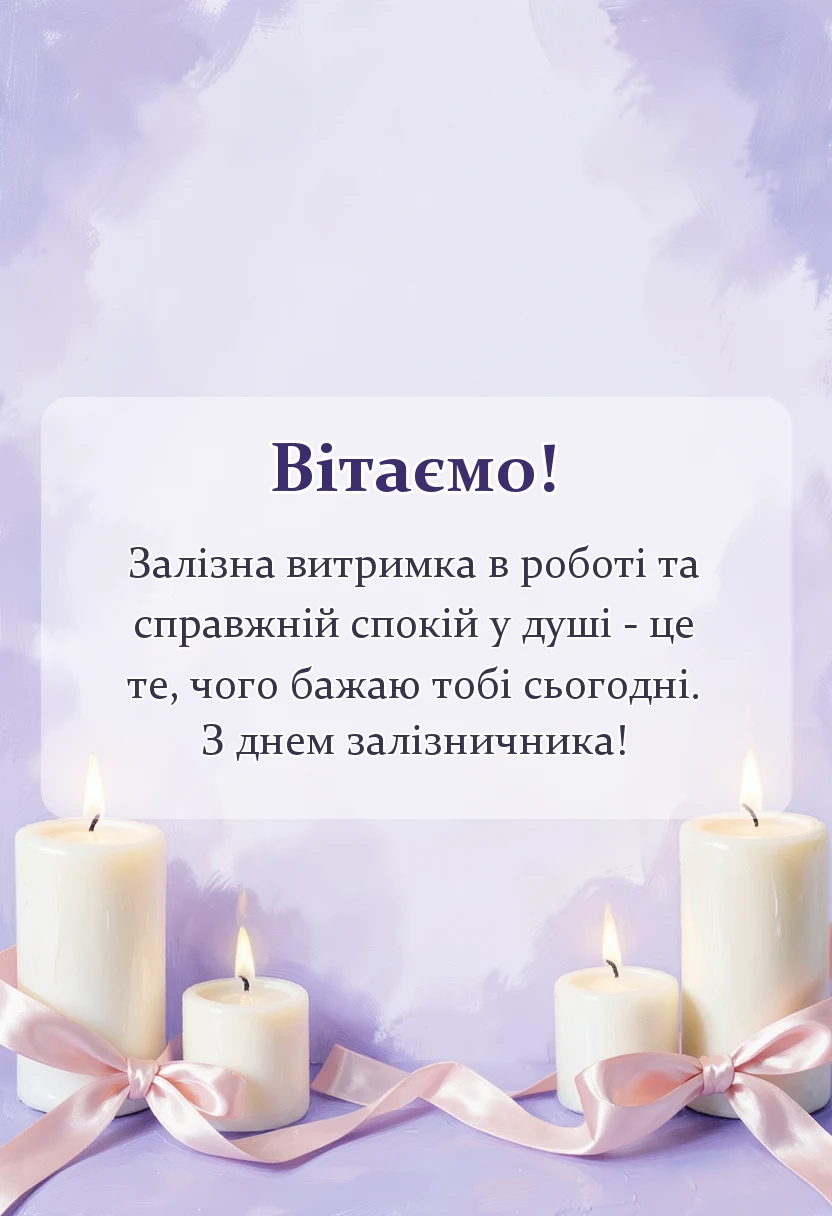 унікальна листівка - привітання з днем залізничника