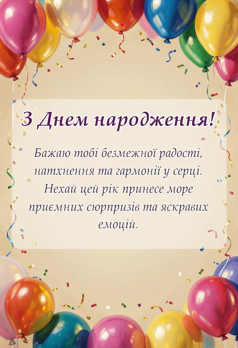 красива листівка: привітання з днем народження жінці