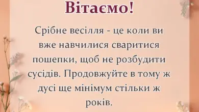 вітальна листівка - привітання з річницею весілля 25 років срібне весілля