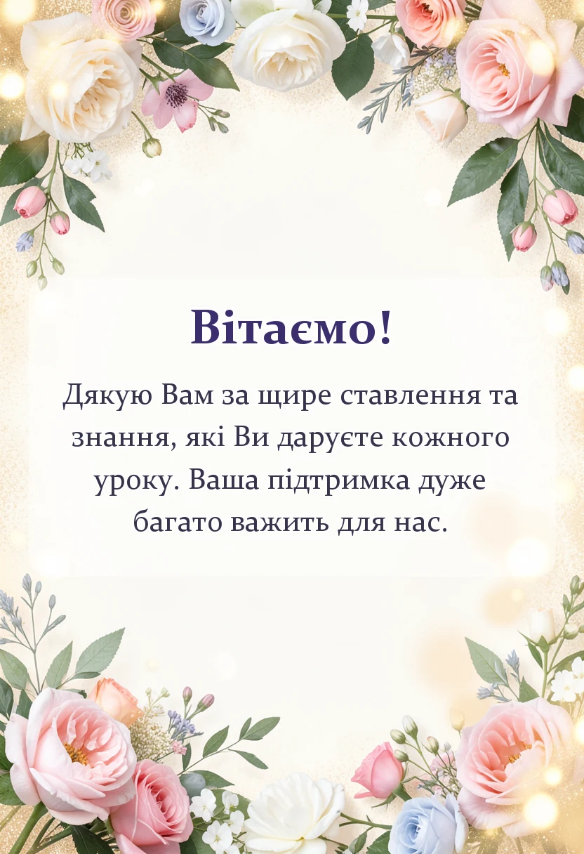 святкова картинка: слова подяки вчительці