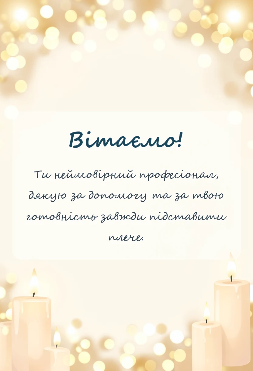 унікальна листівка - слова подяки колезі