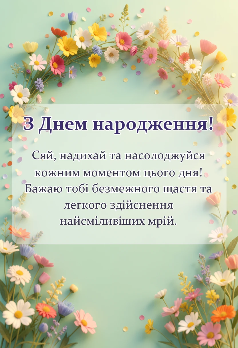красива листівка: щирі привітання з днем народження жінці