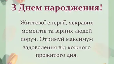 вітальна листівка - короткі привітання з днем народження своїми словами картинки