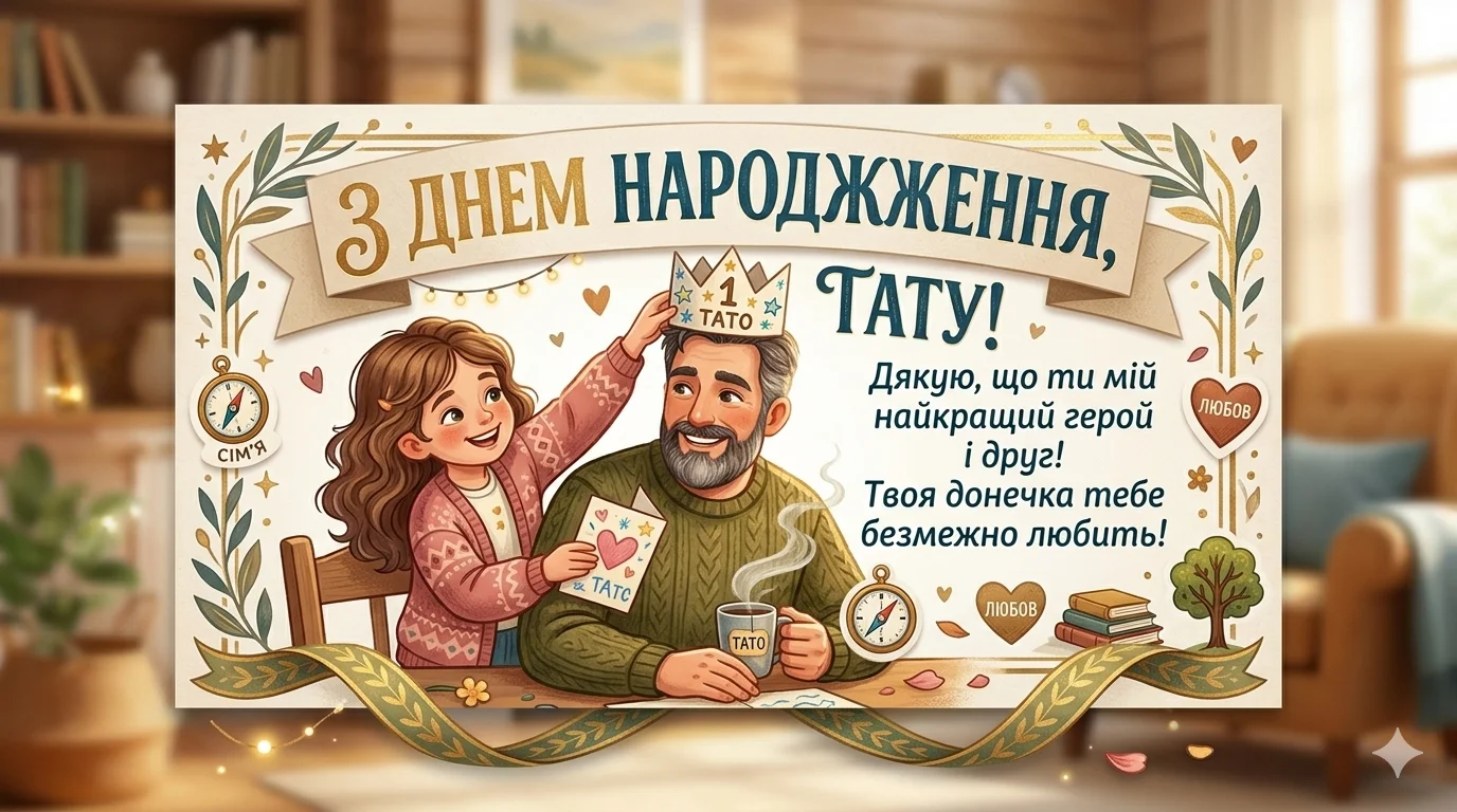 Донька дарує тату корону на день народження