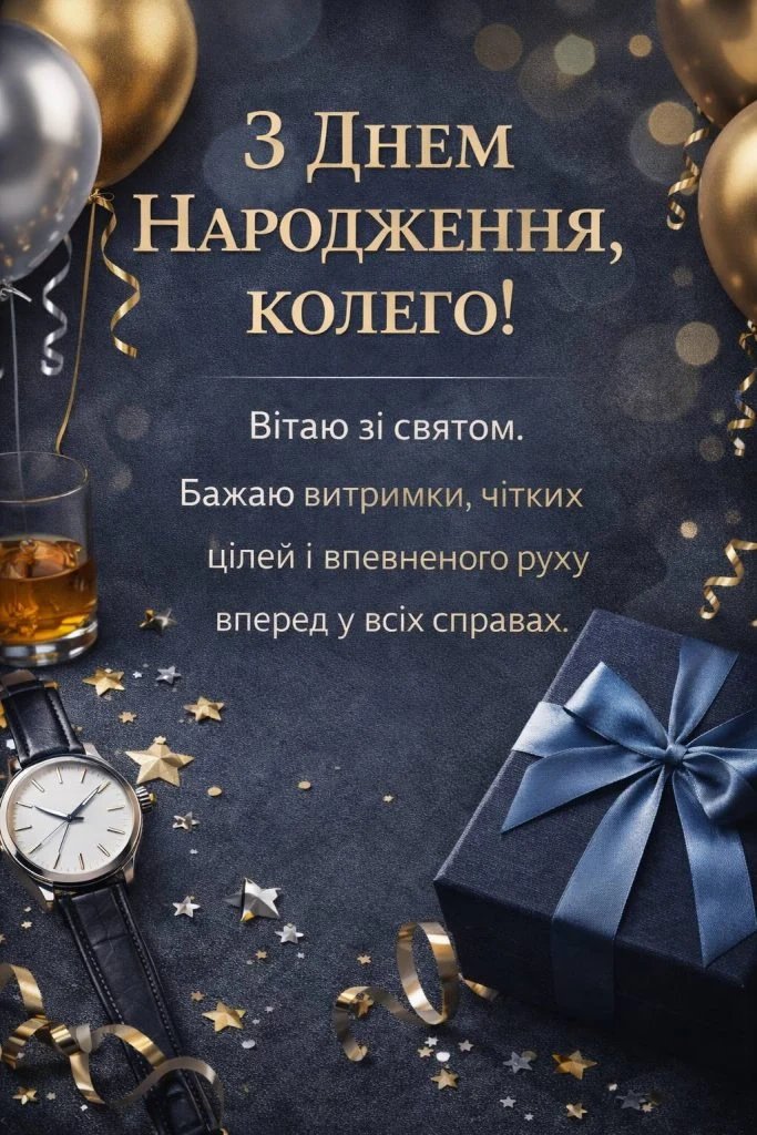 Привітання з днем народження колезі чоловіку