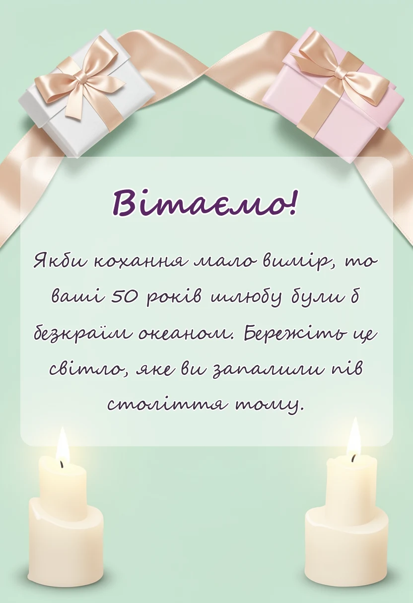 красива листівка: картинки з 50 роками весілля