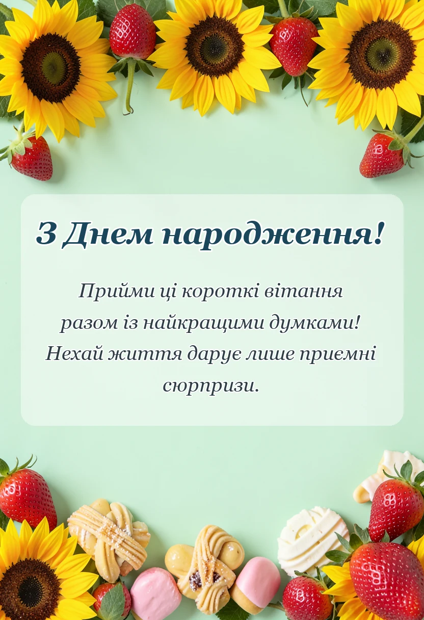 вітальна листівка - вітання з днем народження з картинками