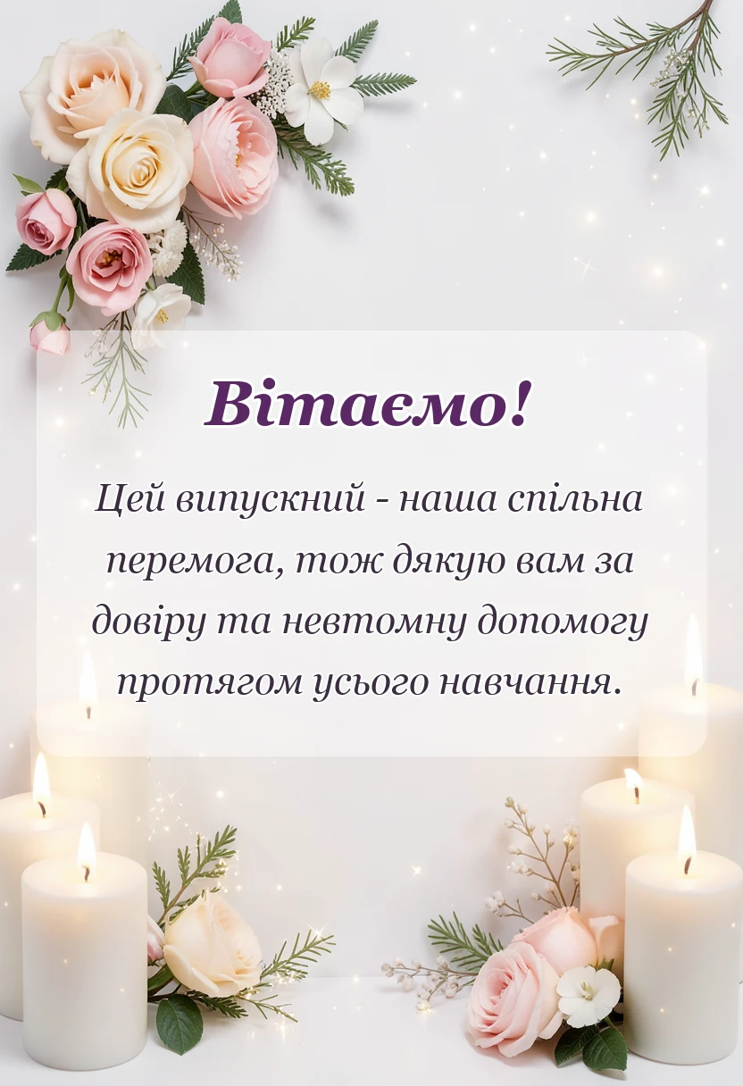 унікальна листівка - подяка батькам на випускний та свята від вчителя