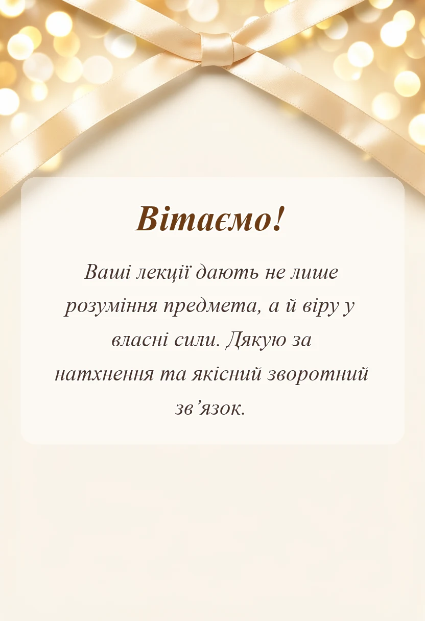 унікальна листівка - подяка викладачу своїми словами