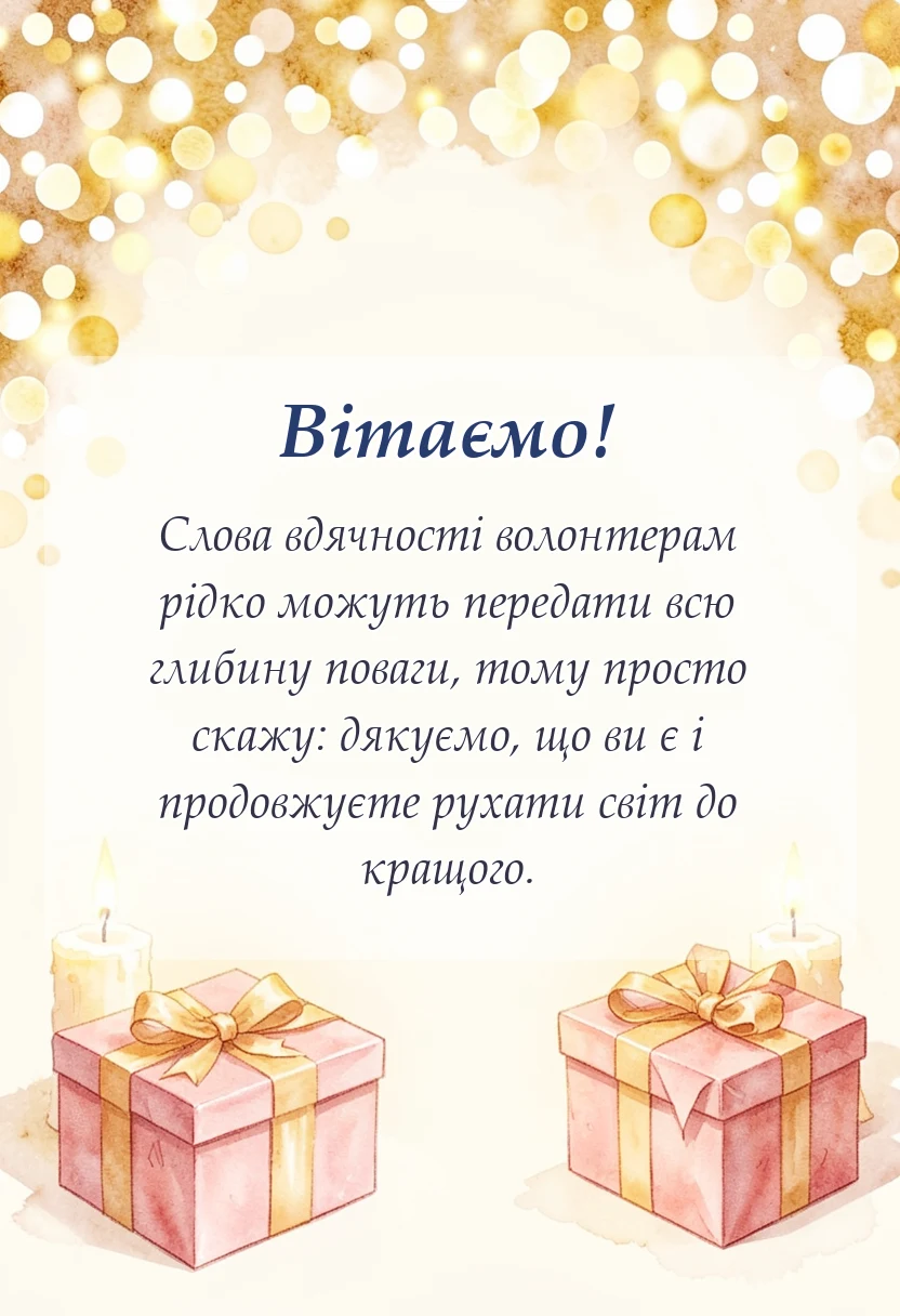 унікальна листівка - подяка волонтерам за допомогу своїми словами