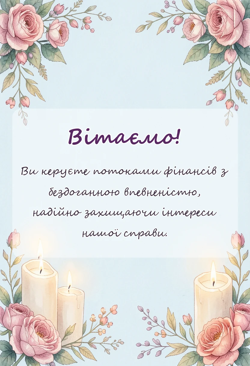 унікальна листівка - вітання з днем бухгалтера українською