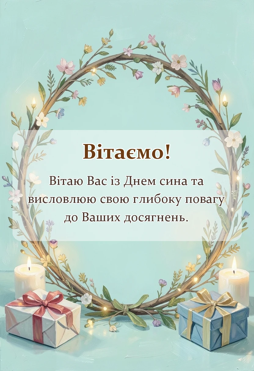 унікальна листівка - картинки з днем сина українською