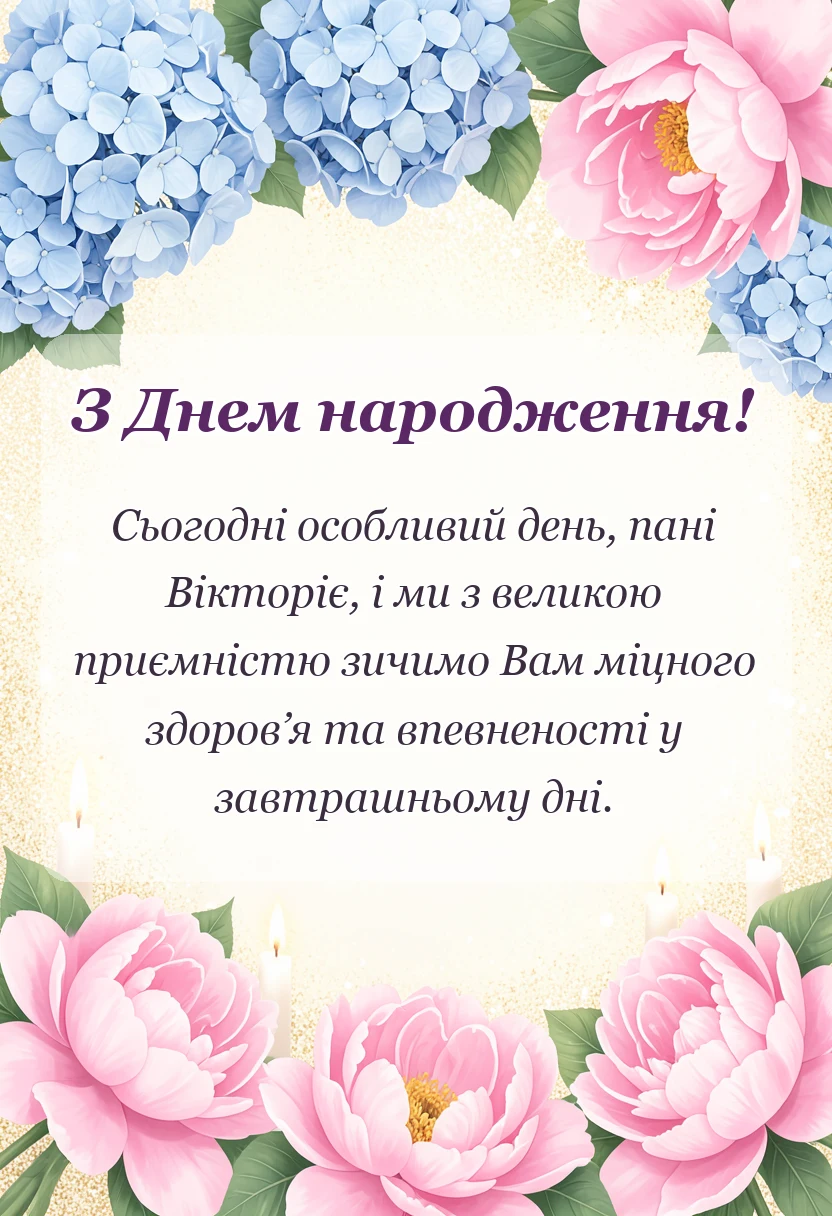 святкова картинка: листівки з днем народження вікторія