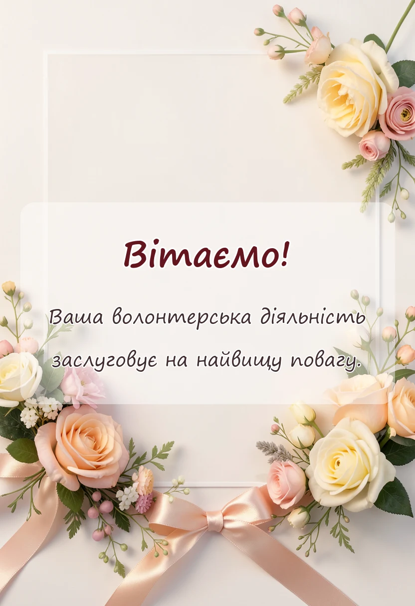 вітальна листівка - подяка волонтерам за допомогу своїми словами