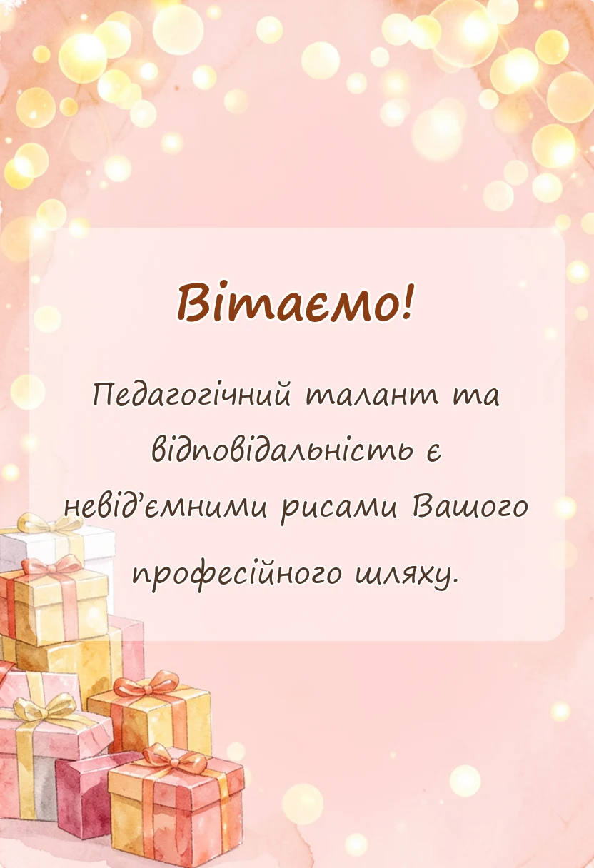унікальна листівка - привітання вихователю з днем вихователя