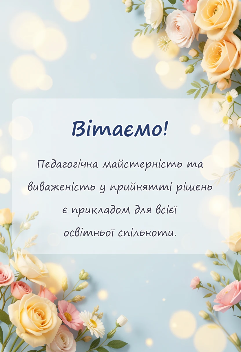 унікальна листівка - привітання з днем вчителя