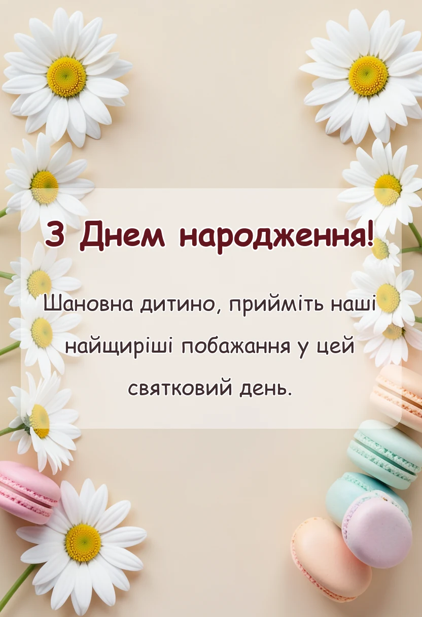 святкова картинка: привітання з днем народження дитині