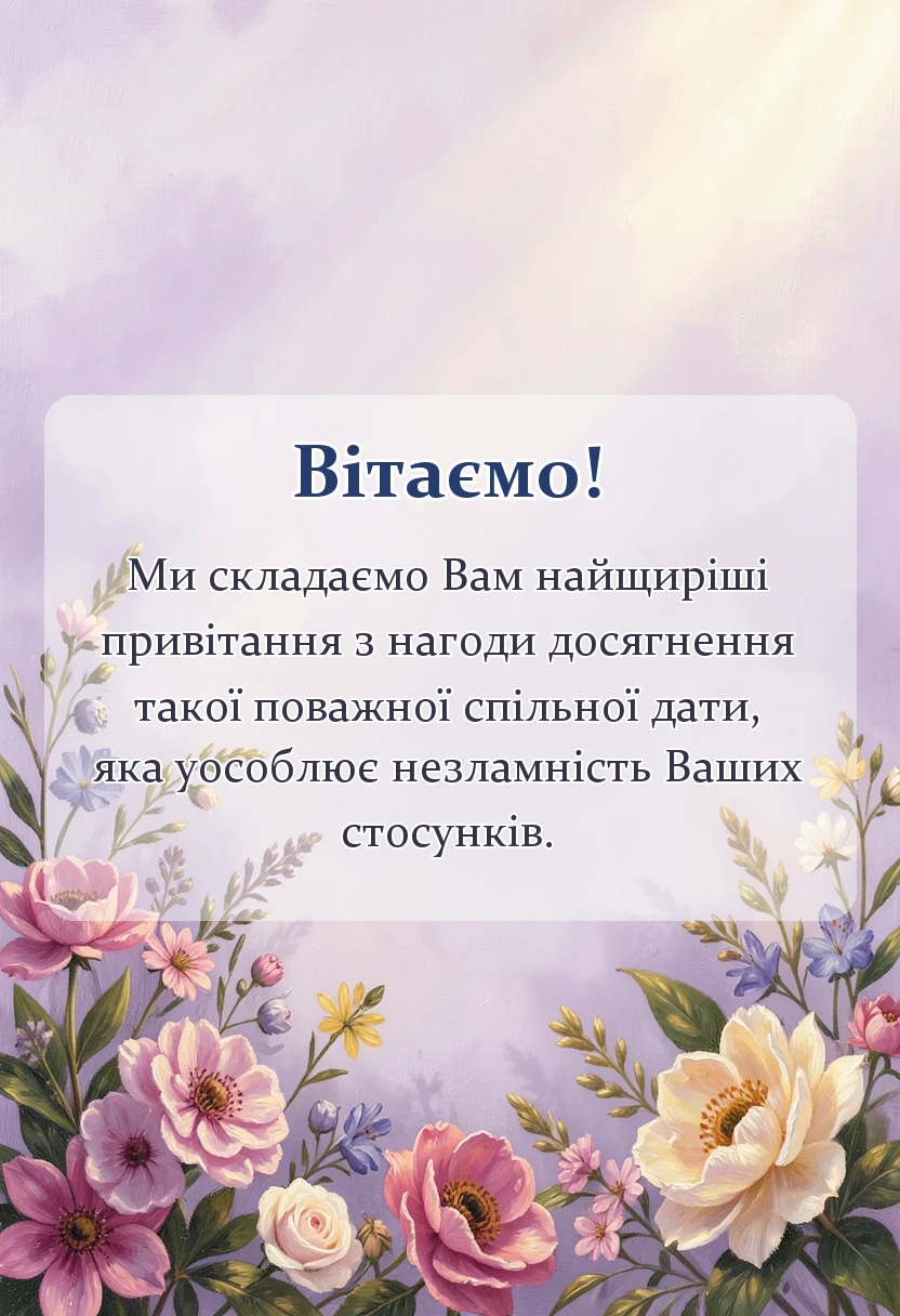 листівка з побажанням - привітання з 45 років весілля від дітей