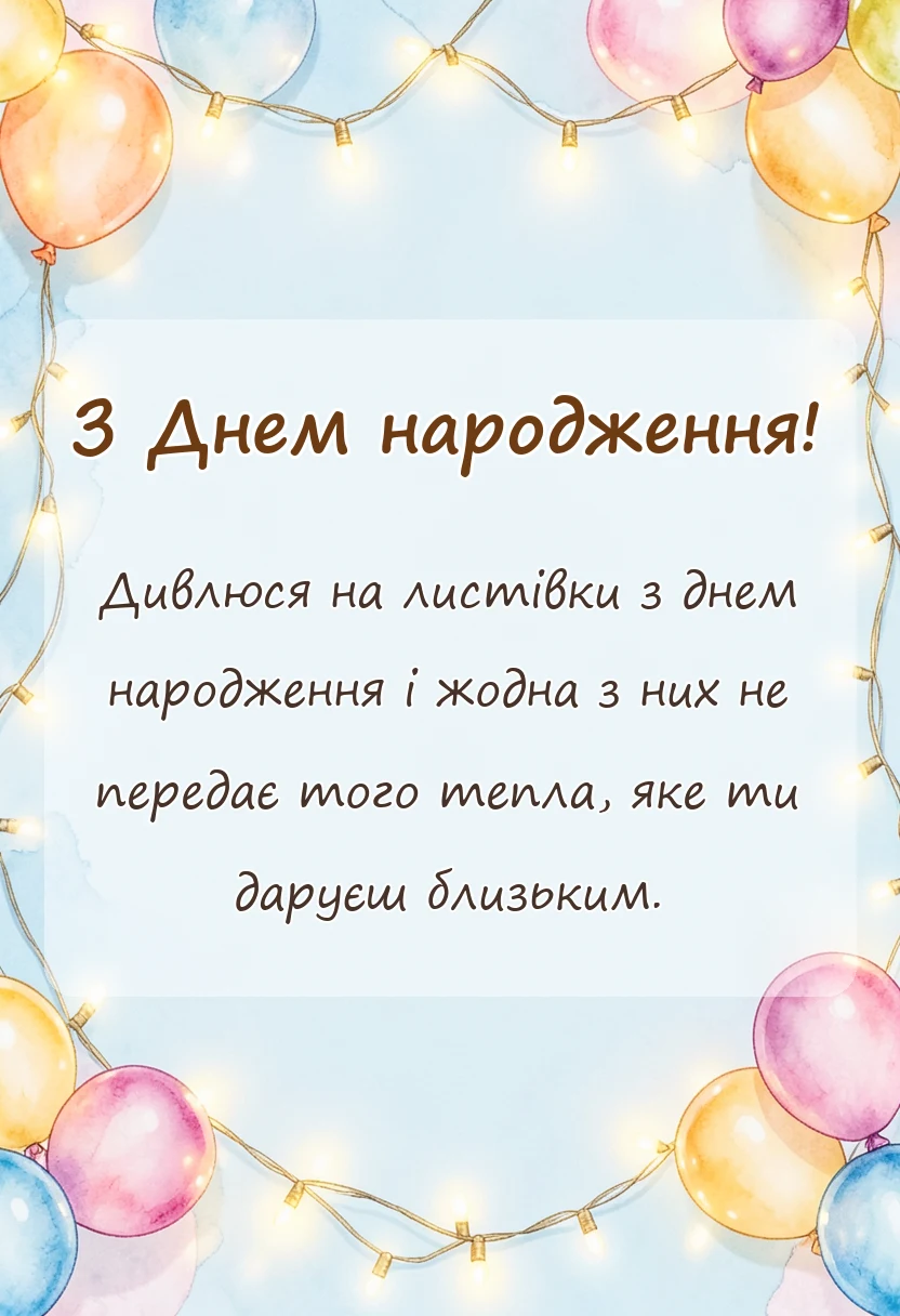 красива листівка: вітання з днем народження з картинками