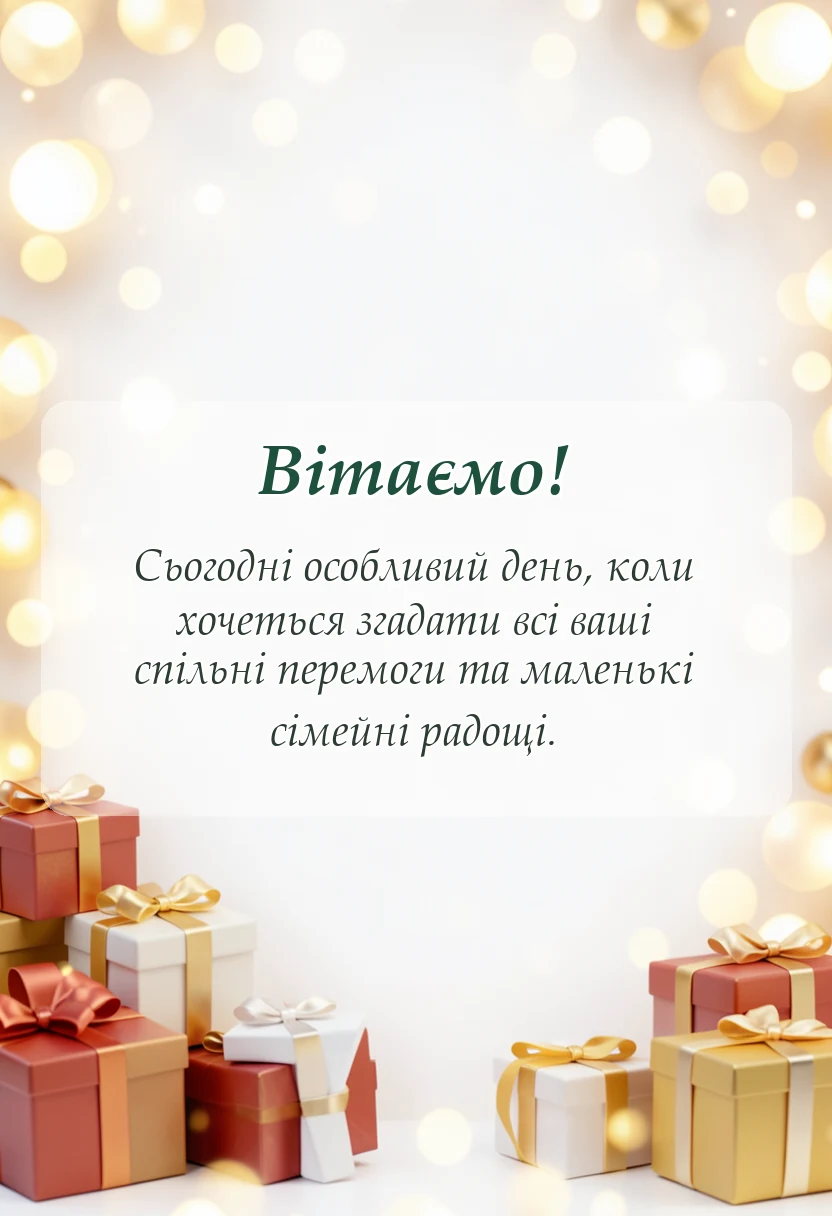 красива листівка: привітання з 36 років весілля