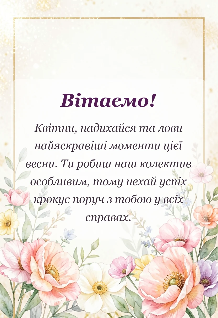 унікальна листівка - привітання з 8 березня колегам по роботі в прозі