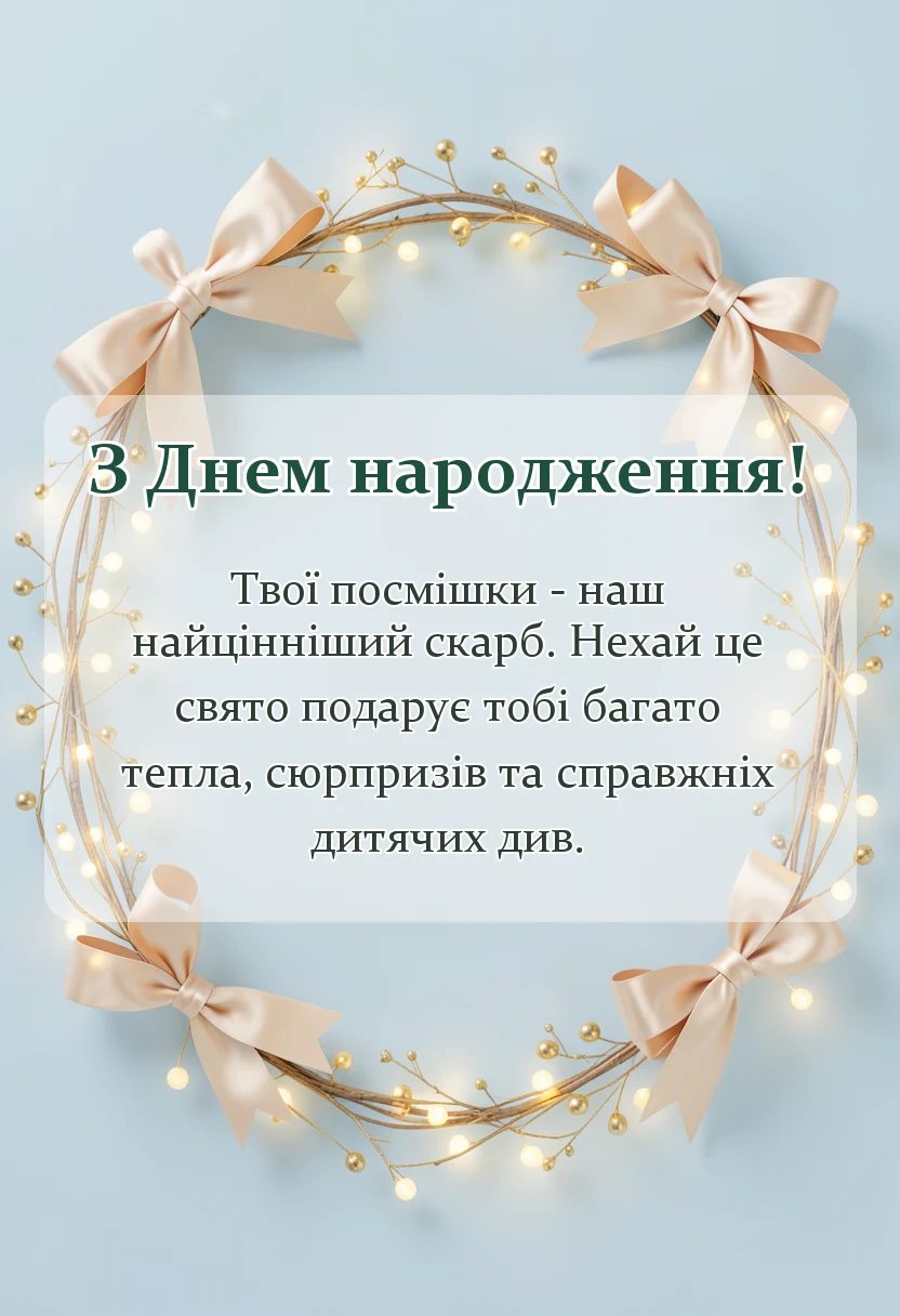 вітальна листівка - привітання з днем народження дитині