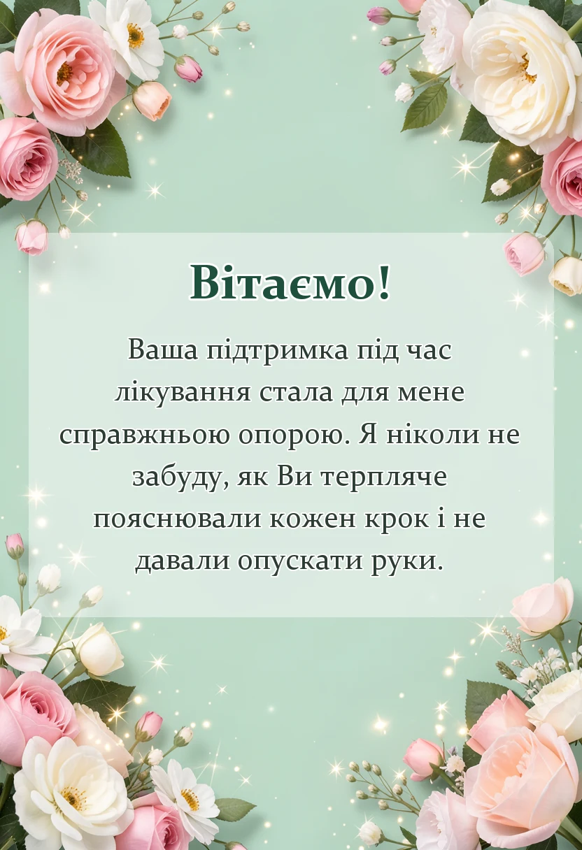 унікальна листівка - подяка лікарю