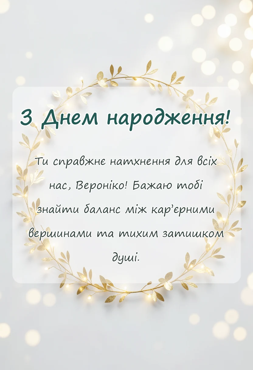 вітальна листівка - привітання з днем народження вероніці