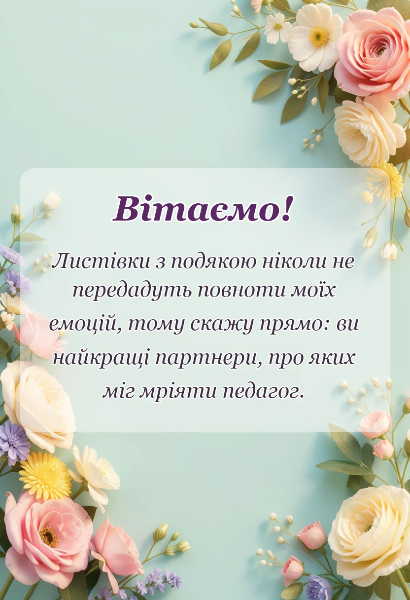 святкова картинка: подяка батькам на випускний та свята від вчителя