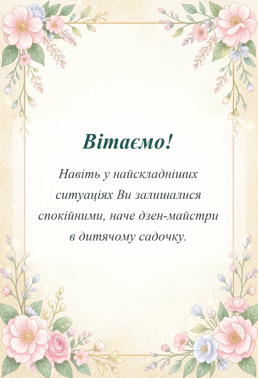 вітальна листівка - подяка вихователям садочка