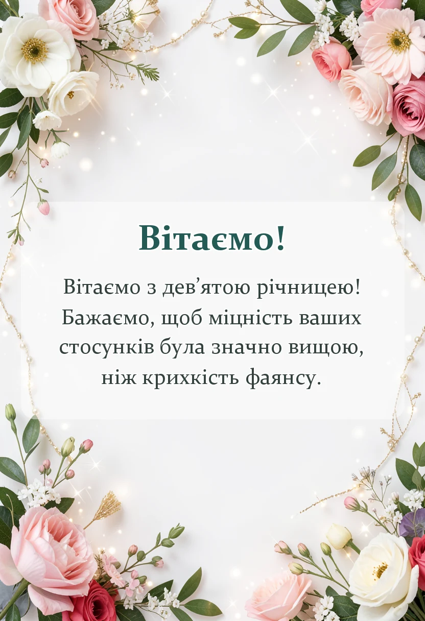 листівка з побажанням - картинки з фаянсовим весіллям