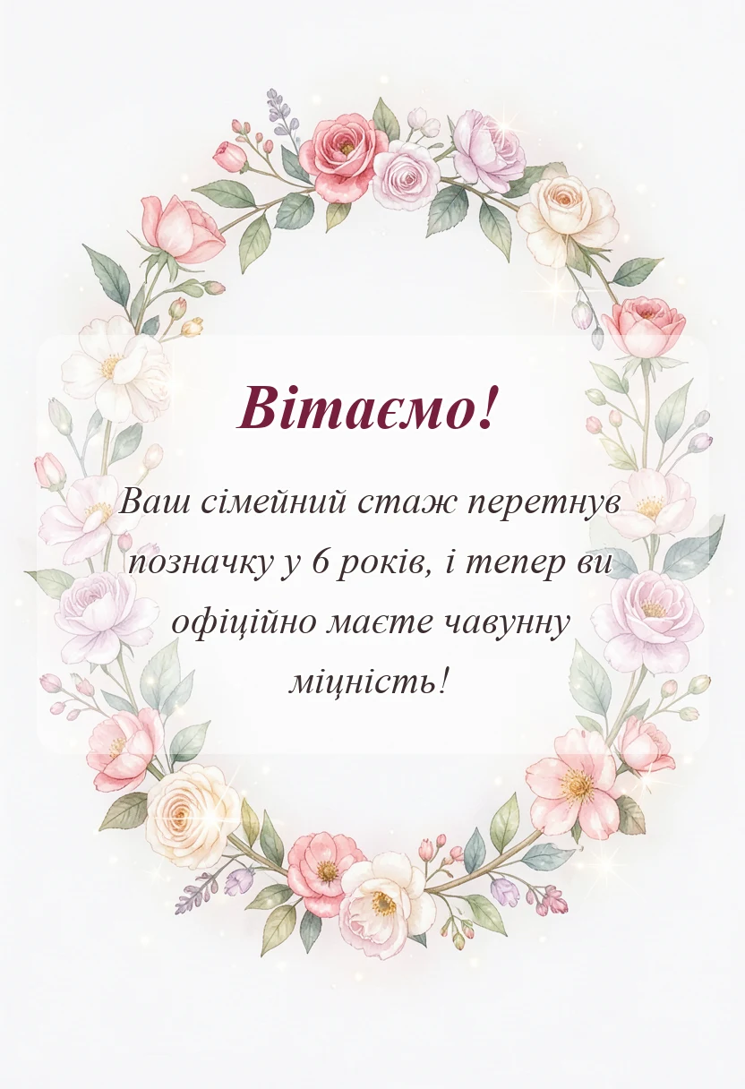 вітальна листівка - картинки чавунного весілля