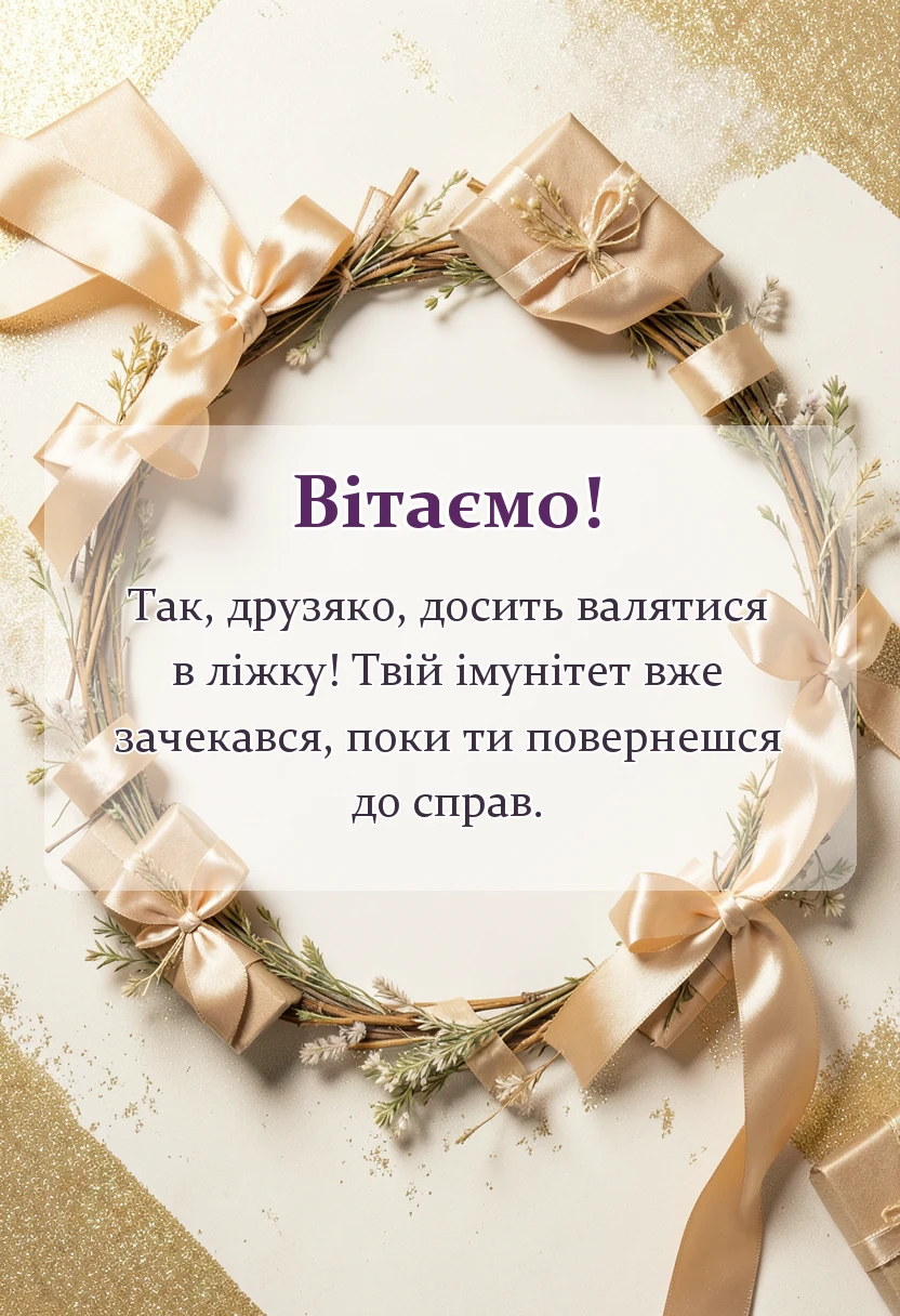 унікальна листівка - побажання швидкого одужання своїми словами та в картинках