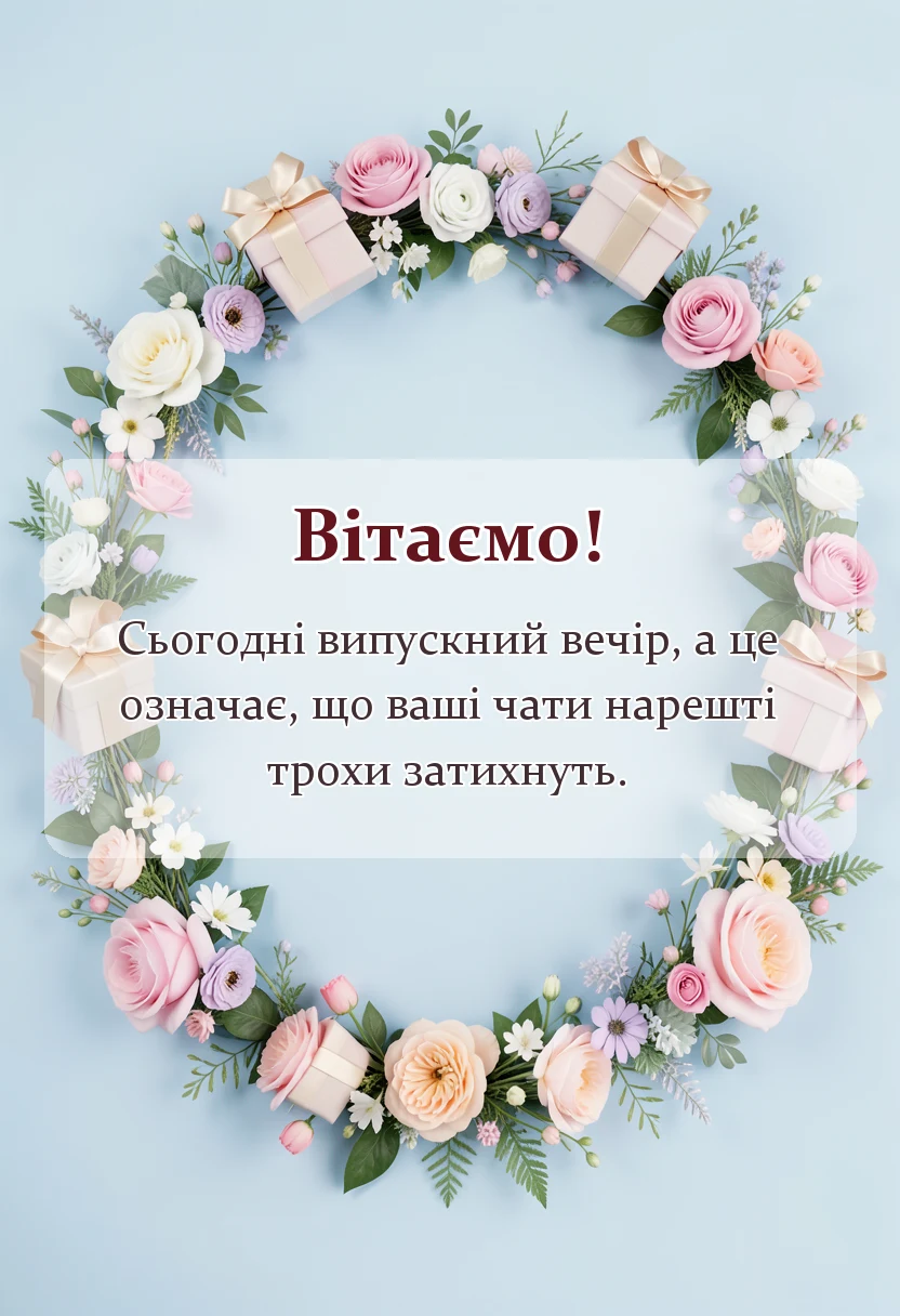 листівка з побажанням - подяка батькам на випускний та свята від вчителя